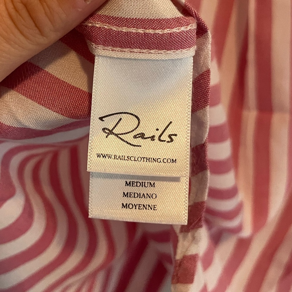 Rails Val Garnet White And Pink Button Down - image 7